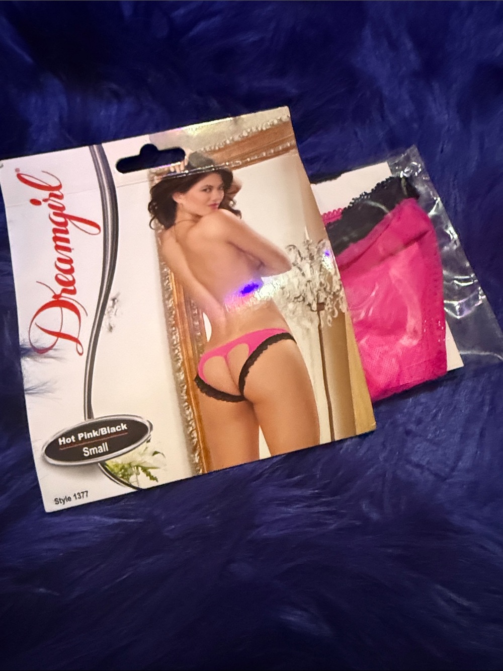 Dreamgirl Hot Pink & Black Lace Cutout Thong - Sexy Women's Intimates